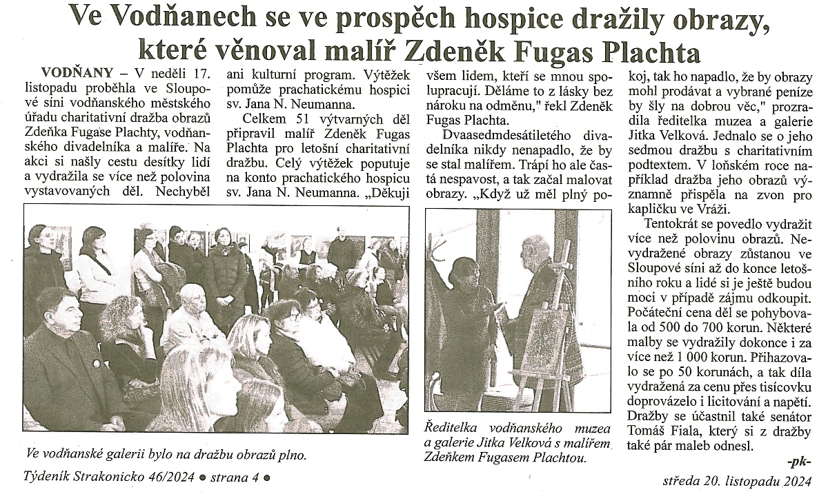 Obrázek - Týdeník Strakonicko - Ve Vodňanech se ve prospěch hospice dražily obrazy...