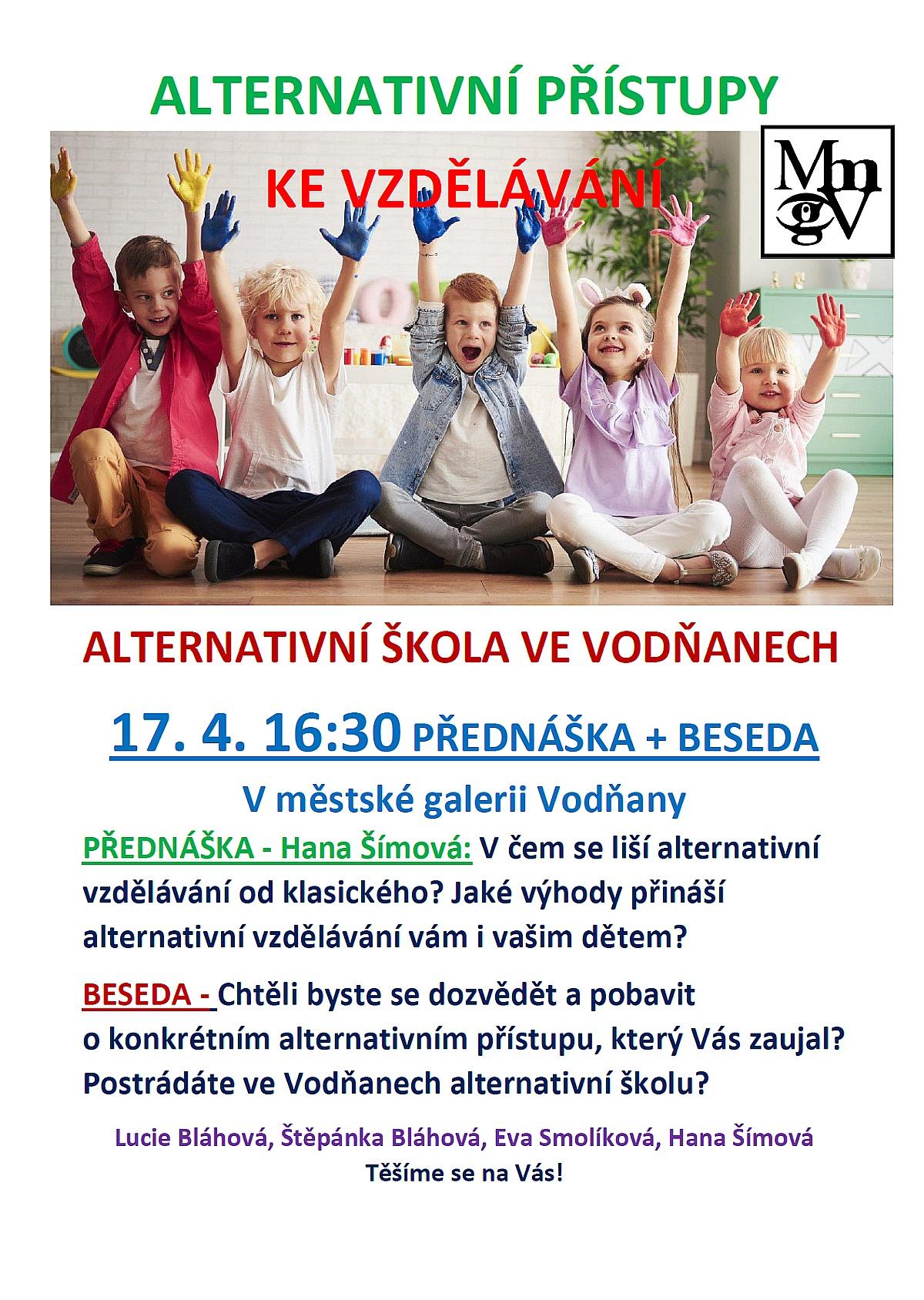 Plakát - Alternativní vzdělávání ve Vodňanech