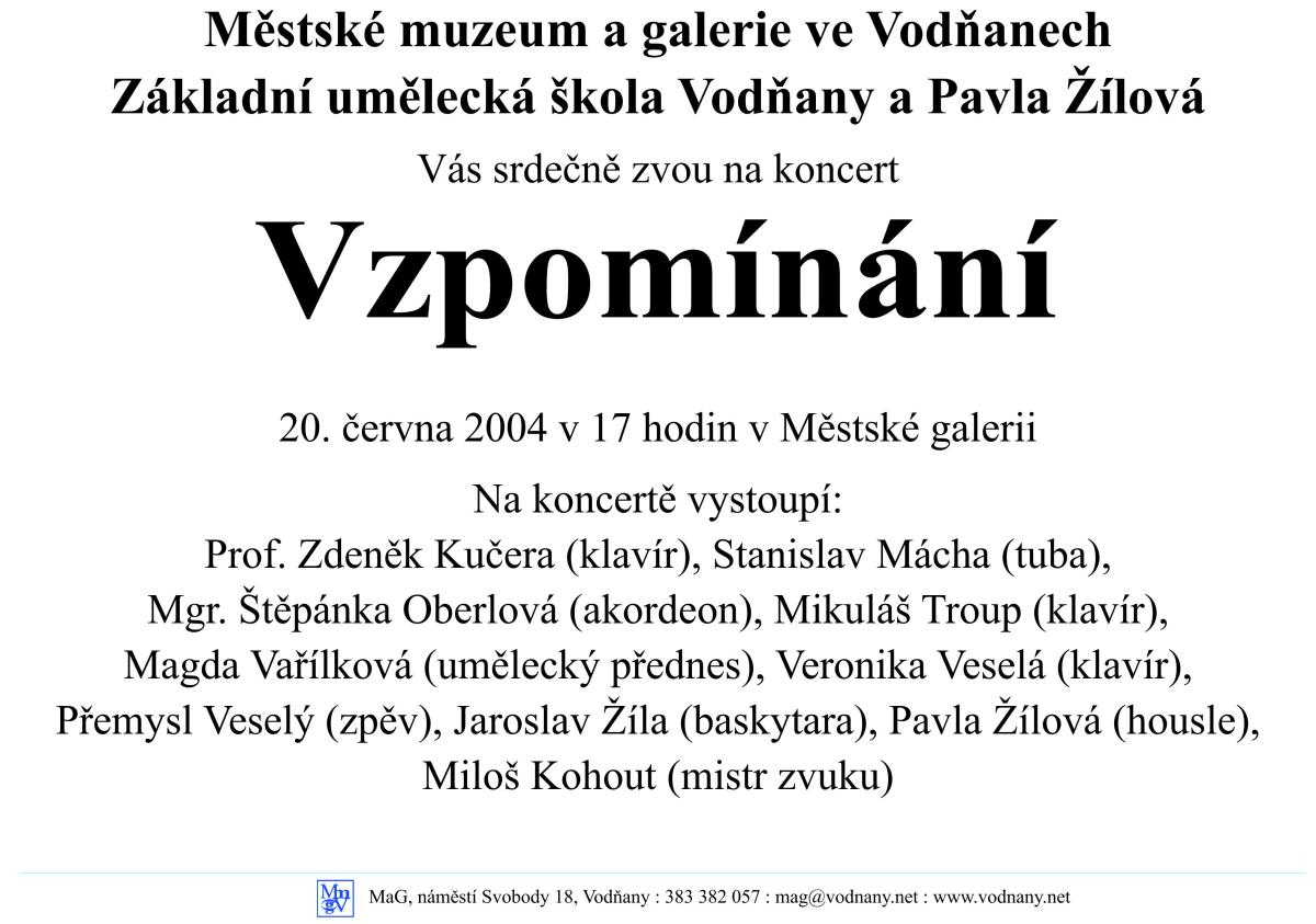 Plakát - Vzpomínání